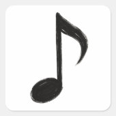 ミニマルミュージカルノート – インクブラシスタイルオン スクエアシール (正面)