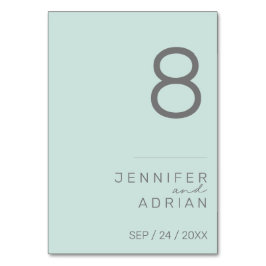 ミニマルミントモダン結婚表の番号 テーブルナンバー