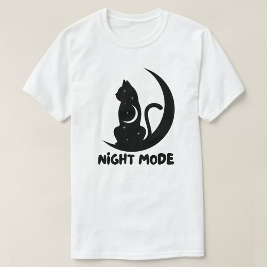 ミニマルムーンキャットデザイン Tシャツ (デザイン正面)