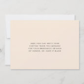 ミニマルメイド・オブ・オーナー(花嫁付き添い人)サンキューカード 招待状 (裏面)