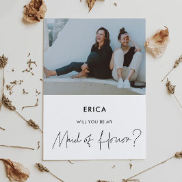 ミニマルメイド・オブ・オーナー(花嫁付き添い人)提案フォトカード 招待状