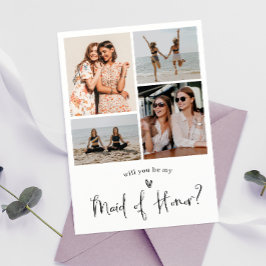 ミニマルメイド・オブ・オーナー（花嫁付き添い人）提案写真コラージュ 招待状