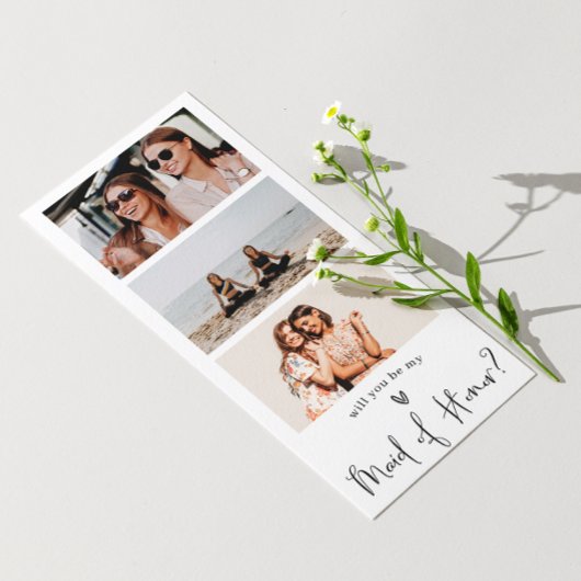 ミニマルメイド・オブ・オーナー(花嫁付き添い人)提案写真コラージュ 招待状