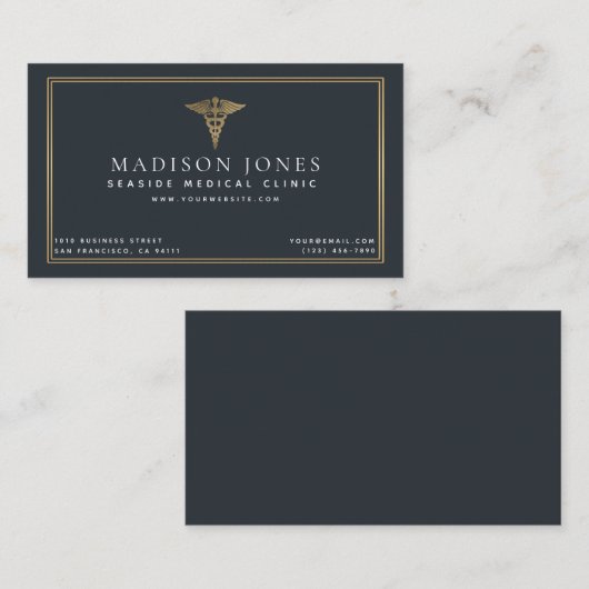 ミニマルメディカルドクタークリニックプロフェッショナル 名刺 (正面/裏面)