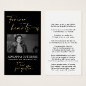 ミニマルメモリアル悔やみや弔慰祈りの言葉カード (正面&裏面)