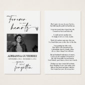 ミニマルメモリアル悔やみや弔慰祈りの言葉カード (正面&裏面)