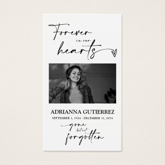 ミニマルメモリアル悔やみや弔慰祈りの言葉カード (正面)