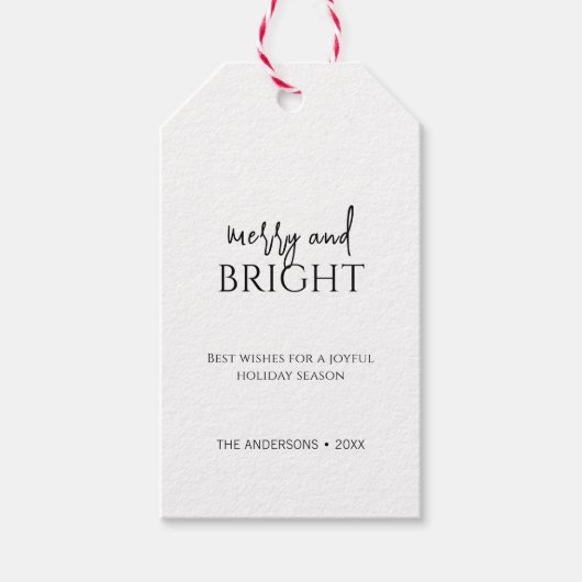 ミニマルメリースと明るいクリスマス ギフトタグ (正面)