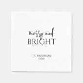 ミニマルメリースと明るいクリスマス スタンダードカクテルナプキン (正面)