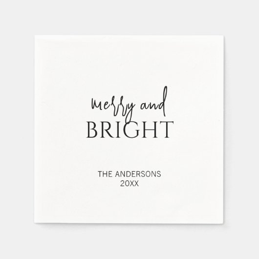 ミニマルメリースと明るいクリスマス スタンダードカクテルナプキン (正面)