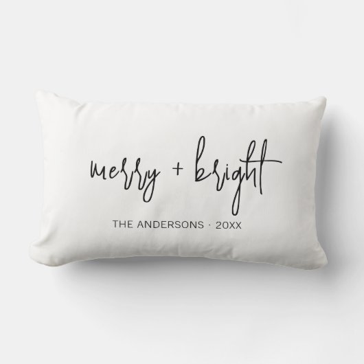 ミニマルメリースと明るいクリスマス ランバークッション (正面)