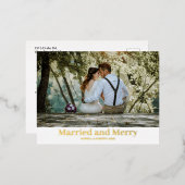 ミニマルメリースのホイル結婚したと新着写真F 箔シーズンポストカード (正面/裏面)