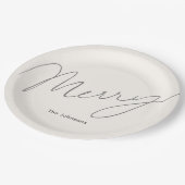 ミニマルメリースクリームホワイト ペーパープレート (アングル)