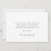 ミニマルメリーリストと明るい休日の写真カード シーズンカード (裏面)