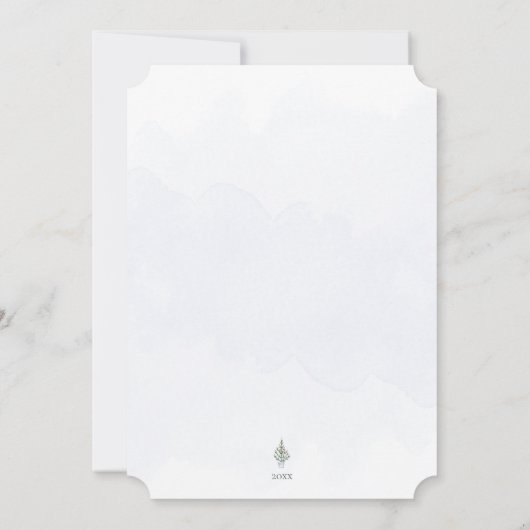 ミニマルメリーリストリトルクリスマスツリーの水色 シーズンカード (裏面)