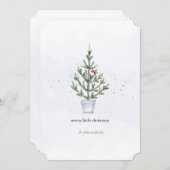 ミニマルメリーリストリトルクリスマスツリーの水色 シーズンカード (正面/裏面)