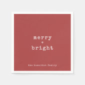 ミニマルメリーリスト+明るいクリスマスホリデーパーティー スタンダードカクテルナプキン (正面)