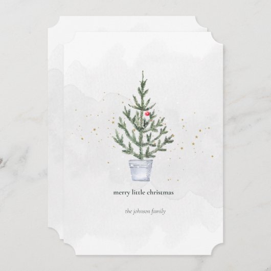 ミニマル🎄メリーリトルクリスマスウォーター色 シーズンカード (正面/裏面)