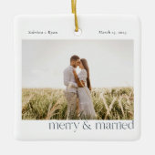 ミニマルメリー結婚した写真 セラミックオーナメント (正面)