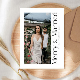 ミニマルメリー結婚したChristmas Photo Newlyweds シーズンカード