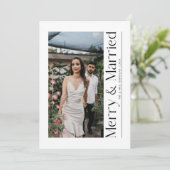 ミニマルメリー結婚したChristmas Photo Newlyweds シーズンカード (スタンド正面)