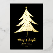 ミニマルメリー&ブライトクリスマスツリー 箔シーズンカード (正面)