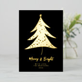 ミニマルメリー&ブライトクリスマスツリー 箔シーズンカード (立ち正面)
