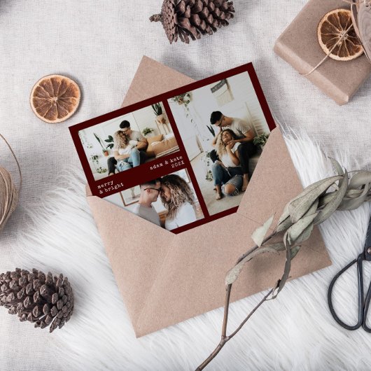 ミニマルメリー&ブライトホリデー3フォトカード シーズンカード