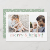 ミニマルメリーBright Christmas Photo Cards シーズンカード (正面/裏面)