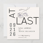 ミニマルモダンおもしろいフローラほこりっぽいプラムとバフ 招待状 (正面)