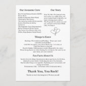 ミニマルモダンおもしろい結婚式 プログラム (裏面)