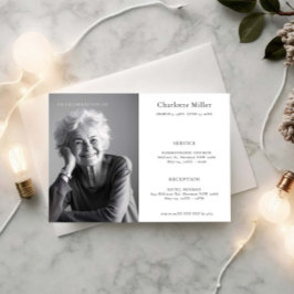 ミニマルモダンお祝い・オブ・ライフ・フォト 招待状