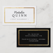 ミニマルモダンすごいスタイリッシュ金ゴールド縁ど黒 名刺 (正面/裏面)
