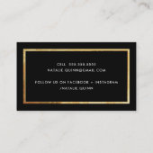 ミニマルモダンすごいスタイリッシュ金ゴールド縁ど黒 名刺 (裏面)