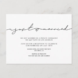 ミニマルモダンたった今結婚しました発表 ポストカード