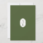 ミニマルモダンなグリーンとホワイトのフラワーウェディング 招待状 (裏面)