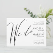 ミニマルモダンなブラックウェディング「私たち、結婚しました」 招待状 (スタンド正面)