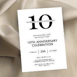 ミニマルモダンな企業周年記念 招待状