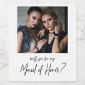 ミニマルモダンな写真メイド・オブ・オーナー（花嫁付き添い人）案 ワインラベル (シングルラベル)