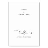 ミニマルモダンな書道座席表 テーブルナンバー (正面)