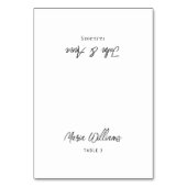 ミニマルモダンな書道座席表 テーブルナンバー (正面)