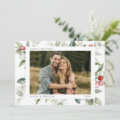 ミニマルモダンな水彩画のホリデーハリー写真 シーズンカード (スタンド正面)