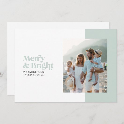 ミニマルモダンはっきりしたクリスマス写真 シーズンカード (正面/裏面)