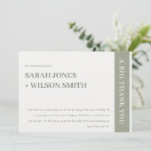 ミニマルモダンはっきりしたグレイタイポグラフィ結婚ズ サンキューカード (スタンド正面)