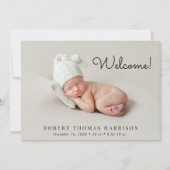 ミニマルモダンようこそ5フォト誕生 案内状 (正面)