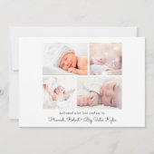 ミニマルモダンようこそ5フォト誕生 案内状 (裏面)