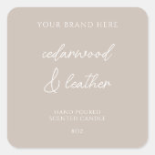 ミニマルモダンろうそく製品ラベル スクエアシール (正面)