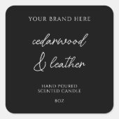 ミニマルモダンろうそく製品ラベル スクエアシール (正面)