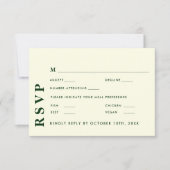 ミニマルモダンアイボリーとグ結婚リーエレガントズ 出欠カード (正面)