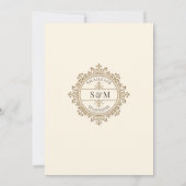 ミニマルモダンアイボリーイスラム結婚ズモノグラム 招待状 (裏面)